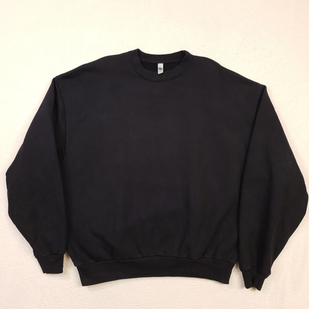 Los Angeles Apparel Sweatshirt Mens Large Black 16oz Heavy Fleece HF07 USA Made
